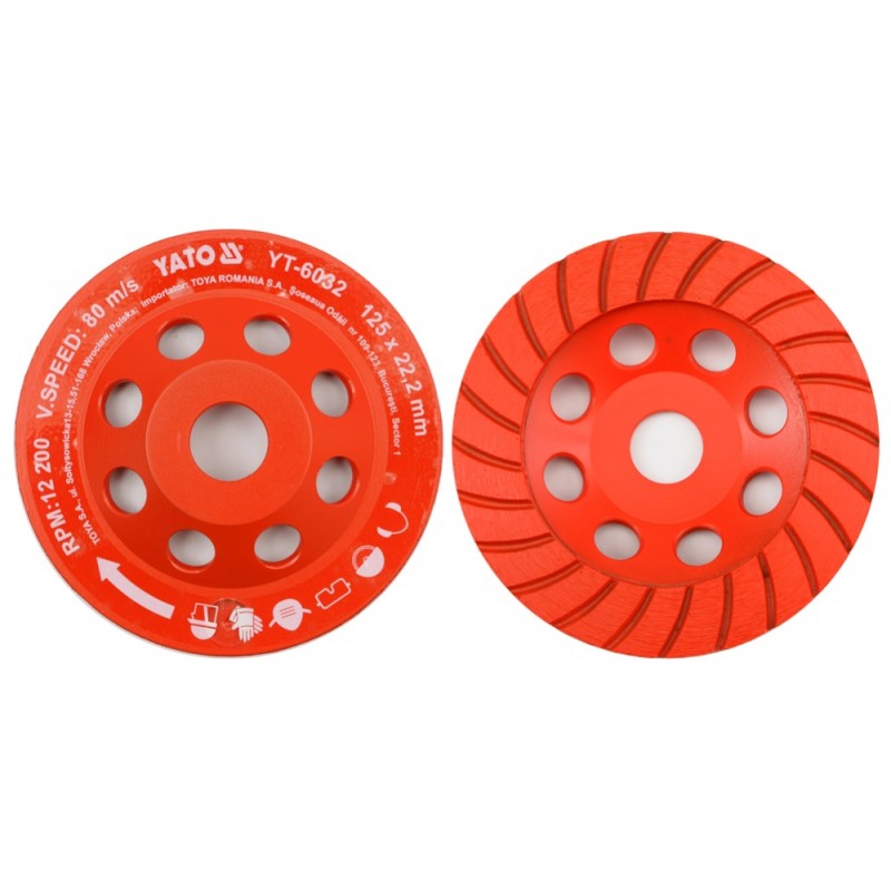 YT-6032 YATO Disc cupa diamantat pentru slefuit 125 x 22 mm