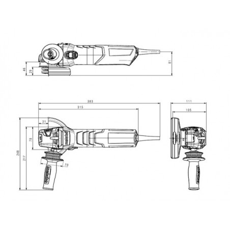 600562000 METABO Polizor unghiular WEV 15 - 125 QUICK, putere 1550 W