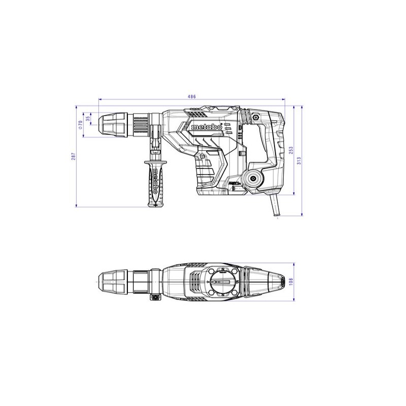 600765500 METABO Ciocan rotopercutor KHEV 5-40 BL, putere 1150W, 8.7 J
