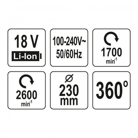 YT-82933 YATO Ventilator hibrid 18 V /240 V, 2 trepte