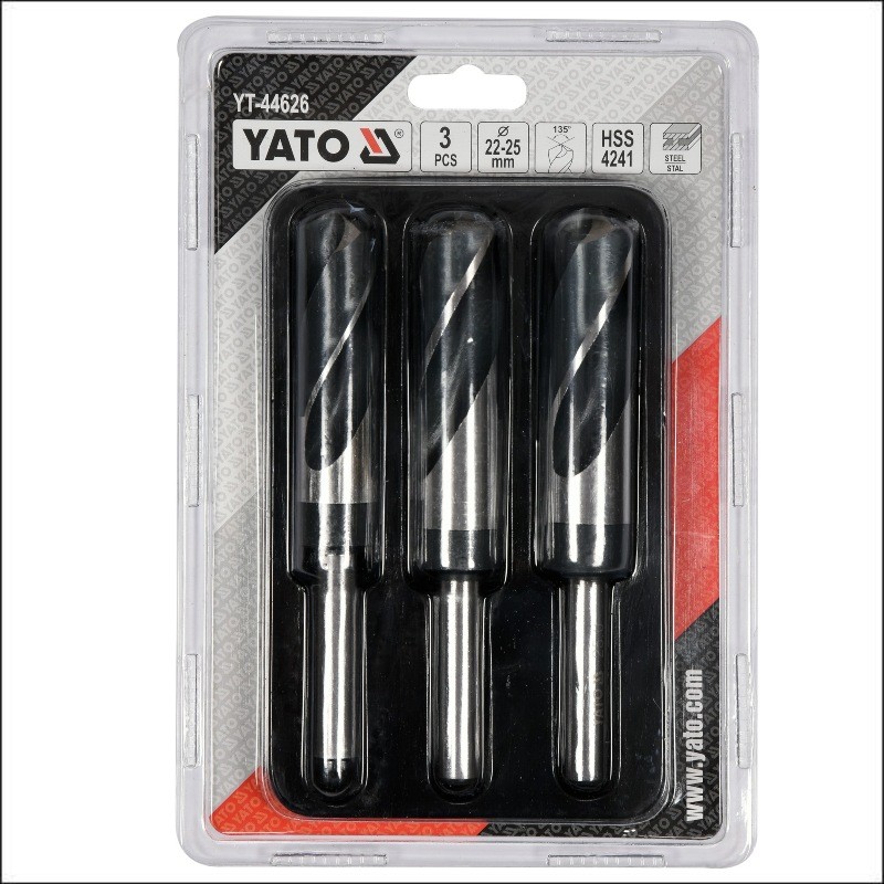YT-44626 YATO Set burghie pentru metal 22 -25 mm, 3 buc.