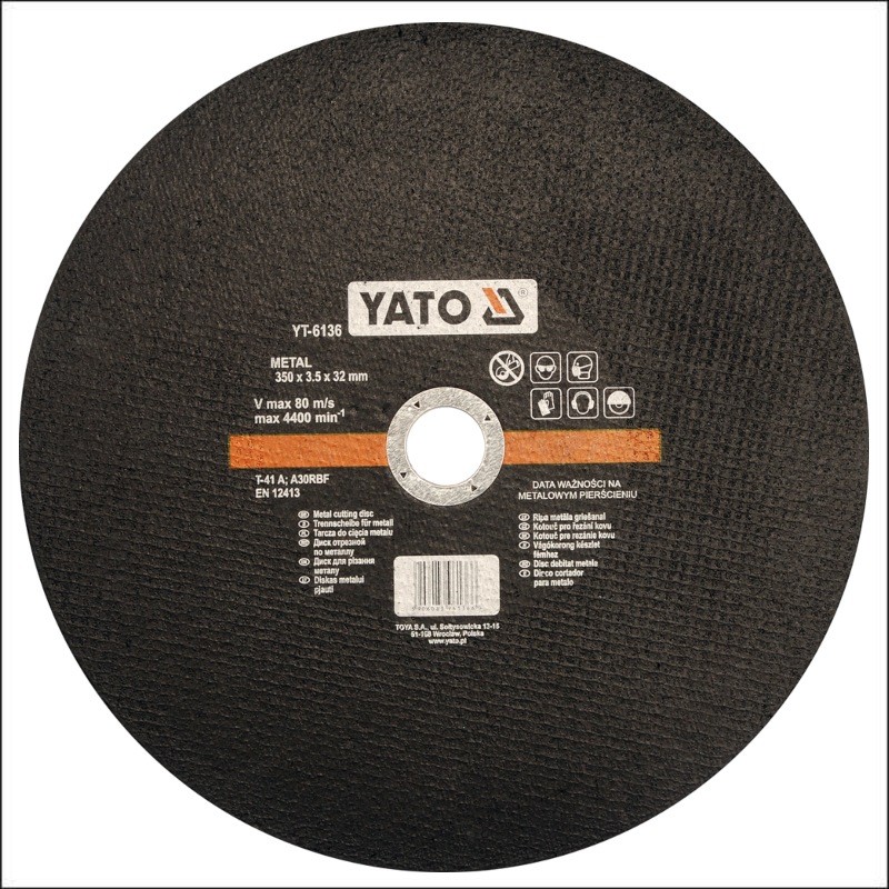 YT-6136 YATO Disc pentru taiat metal, 350 x 3.5 x 32 mm