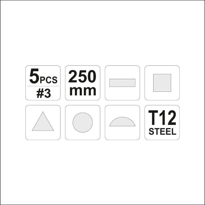 YT-6239 YATO Set 5 pile, lungime 250 mm, din otel T 12