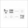 YT-6239 YATO Set 5 pile, lungime 250 mm, din otel T 12