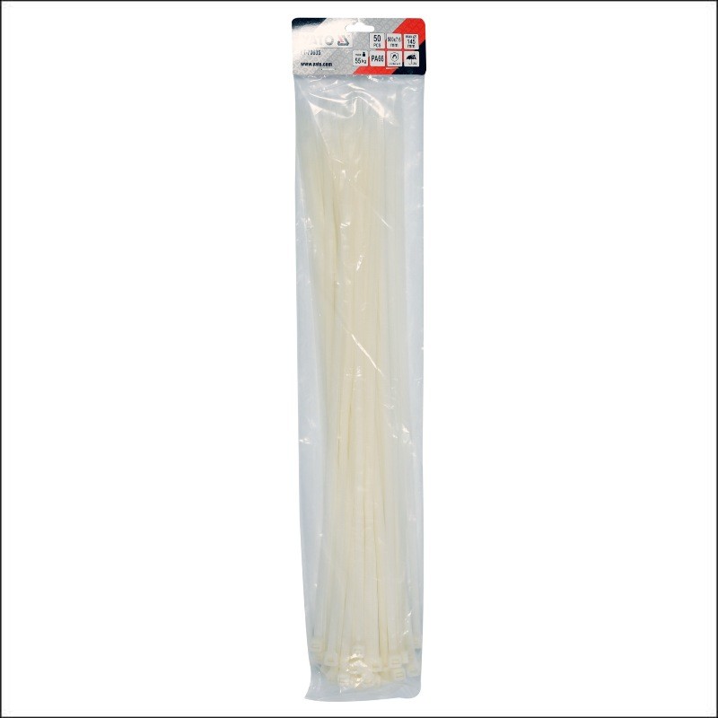YT-70635 YATO  Set  50 coliere din plastic 500 x 7.6 mm, albe