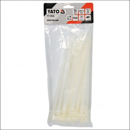 YT-70630 YATO Set 50 coliere din plastic 200 x 7.6 mm, albe
