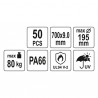YT-70638 YATO Set 50 coliere din plastic 700 x 9.0 mm, albe