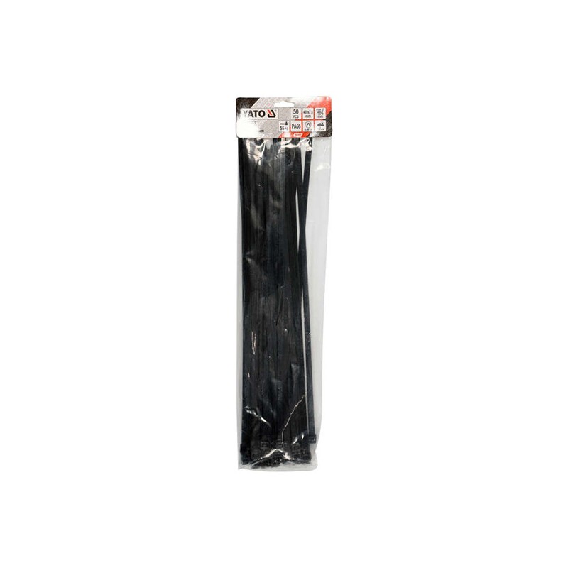 YT-70653 YATO Set 50 coliere din plastic 400 x 7.6 mm, negre