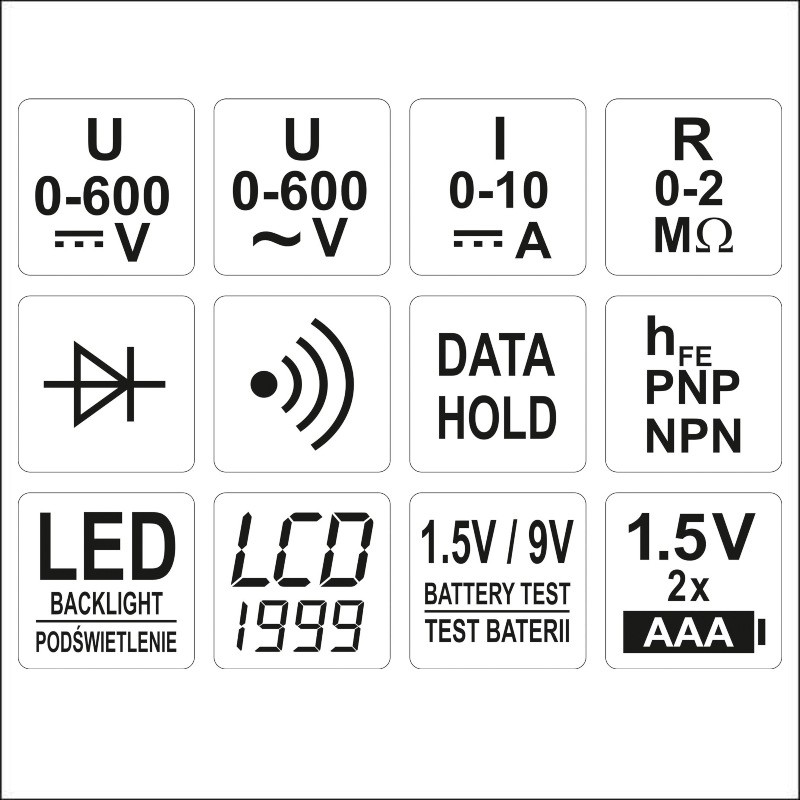 YT-73081 YATO Multimetru digital universal