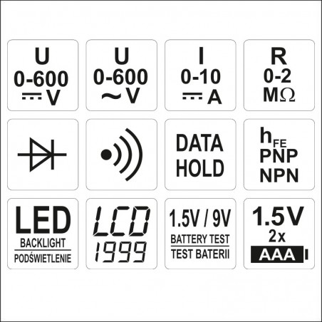 YT-73081 YATO Multimetru digital universal
