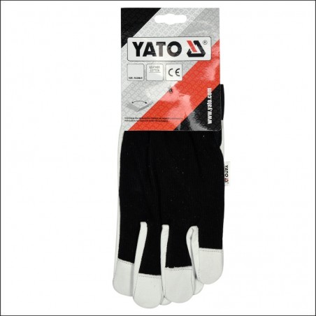 YT-74639 YATO Manusi de lucru din bumbac si piele naturala, marime 8