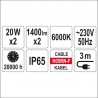 YT-81789 YATO Reflector LED cu trepied, 2x20W, 2x1400lm