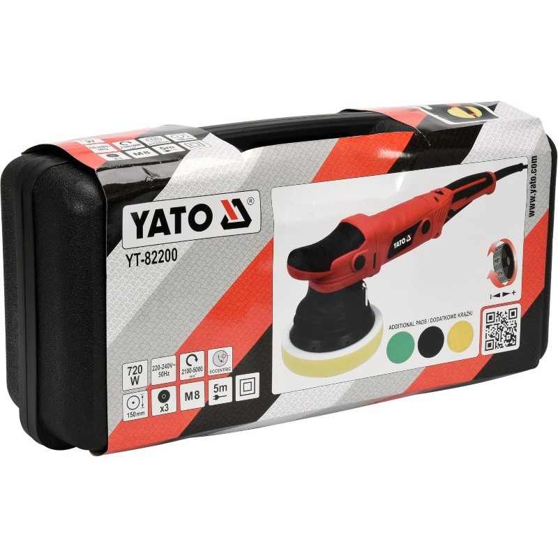 YATO﻿ Aparat de polisat cu excentric, putere 720W, disc 150mm