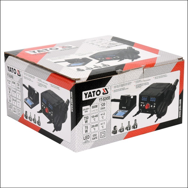 YT-82458 YATO Statie lipit 2in1, aparat de lipit 75 W,pistol aer, 750W