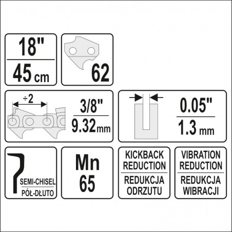 YT-84956 YATO Lant pentru drujbe 18",pasul de 3/8", grosimea de 1.3mm
