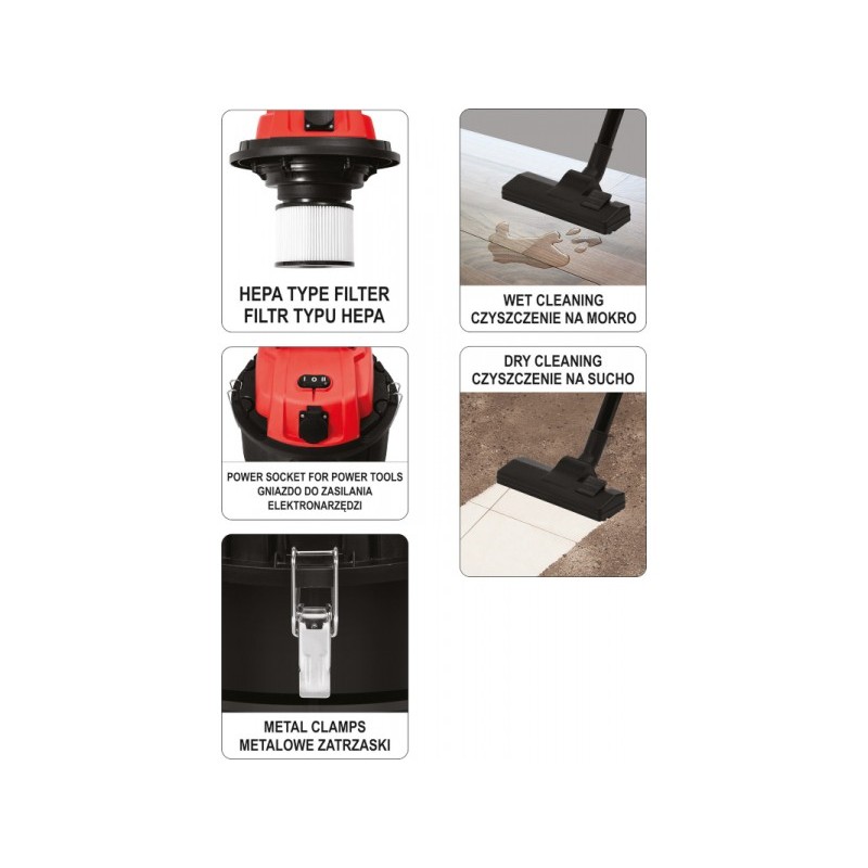 YT-85701 YATO Aspirator umed/uscat 1400W, capacitate 30L