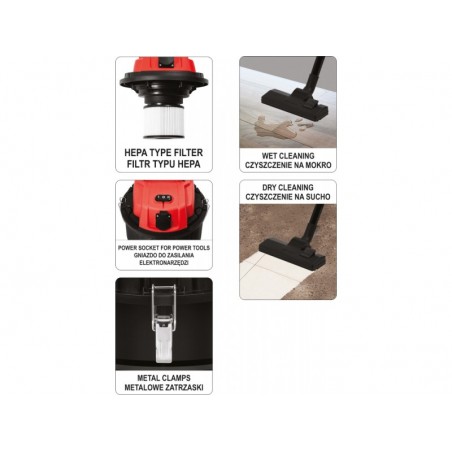 YT-85701 YATO Aspirator umed/uscat 1400W, capacitate 30L