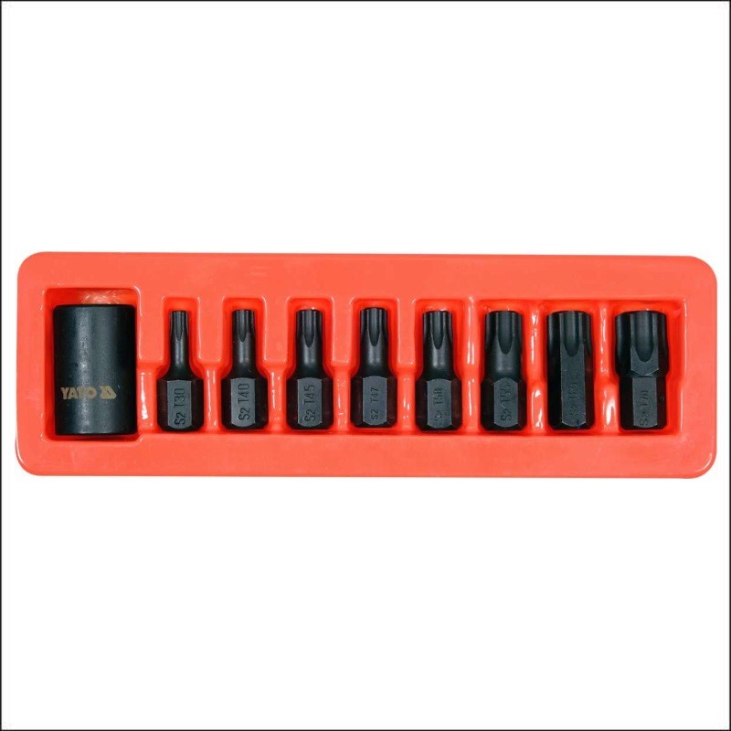 YT-10664 YATO Set biti de impact torx, cu adaptor 1/2", 9 piese