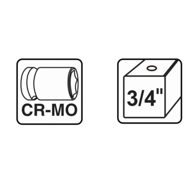134858-6 MAKITA Cheie tubulara de impact 3/4", 30 mm, lungime 95 mm