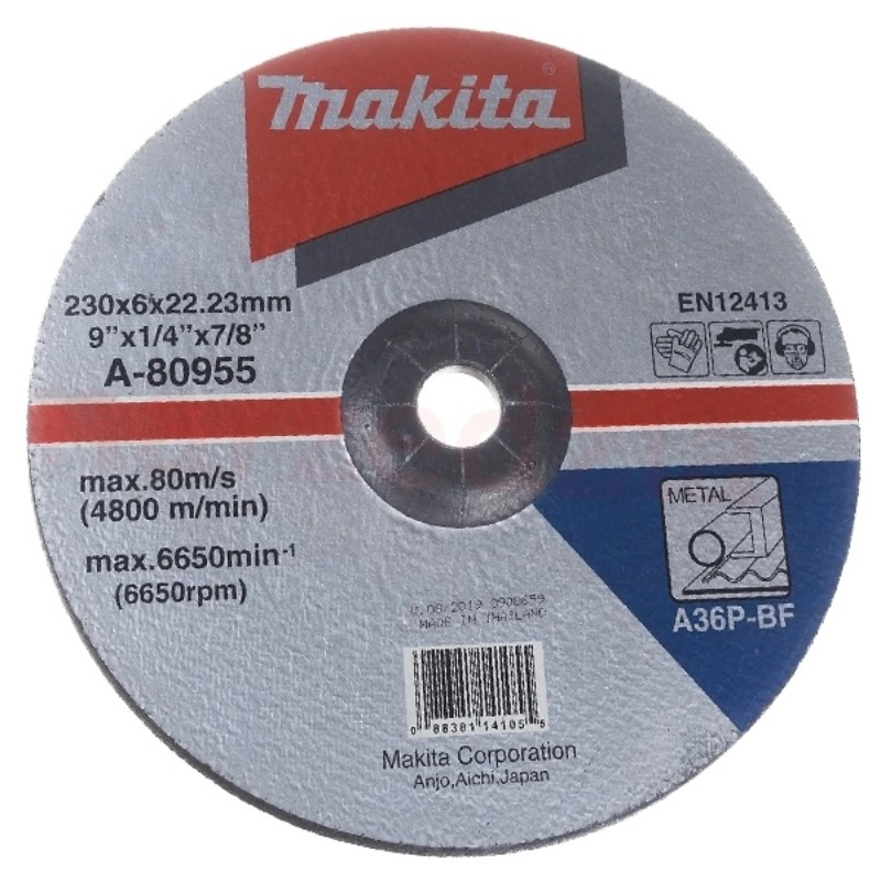 A-80955 MAKITA Set 10 discuri slefuire metal 230 x 6 x 22.23 mm