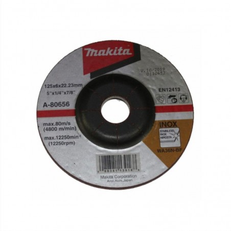 A-80656 MAKITA Set 10 discuri slefuire otel inoxidabil 125 x 6 x 22.23 mm
