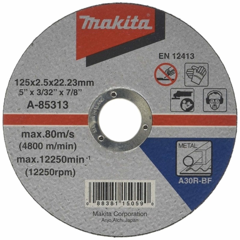 A-85313 MAKITA Set 10 discuri abrazive metal 125 x 2.5 x 22.23 mm