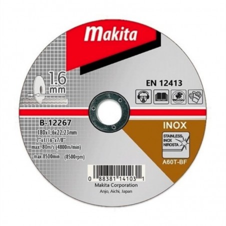 B-12267 MAKITA Set 10 discuri taiere otel inoxidabil 180x1.6x22.23 mm