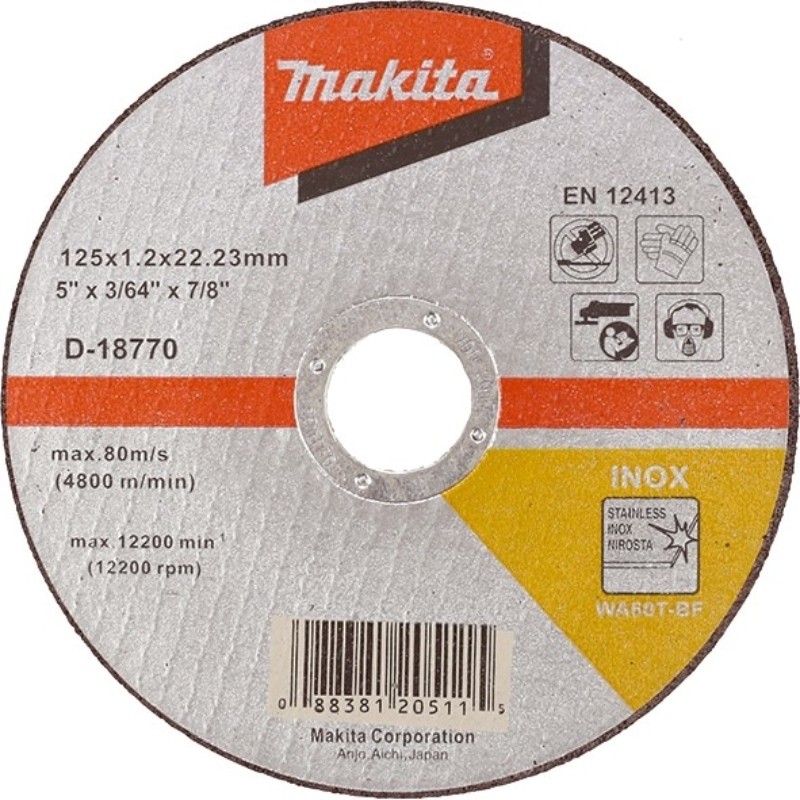 D-18770 MAKITA Disc taiere inox, 125x1.2x22.23 mm