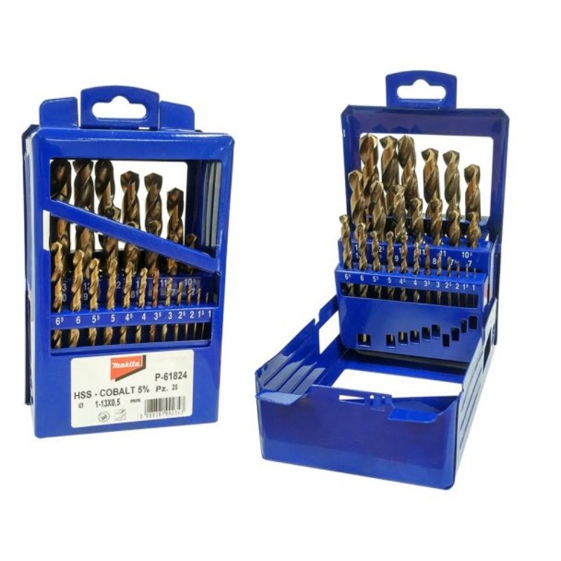 P-61824 MAKITA Set 25 burghie pentru metal HSS-Co 5%, 1-13 mm