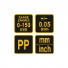 15120 VOREL Subler de plastic, lungime 150 mm