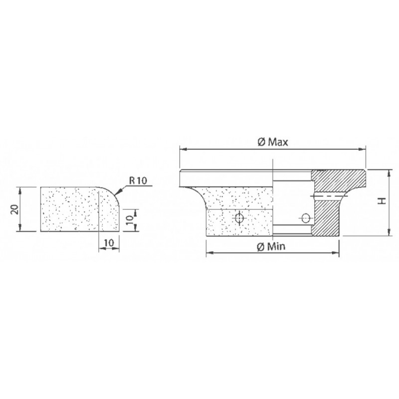 Freza Diamantata Semi-Baston Raza 10mm pt. Granit Dur
