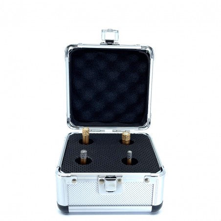 Set carote diamantate pt. gresie portelanata & piatra - diam. 6, 8, 10, 12 mm PREMIUM