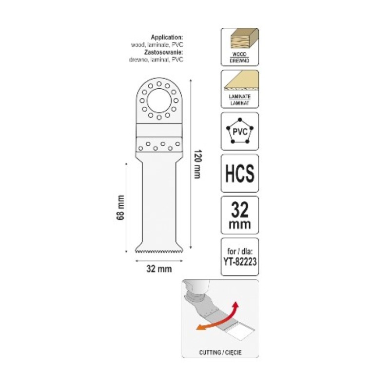 YT-34700 YATO Lama taietoare pentru unealta multifunctionala YT-82223
