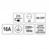 72460 LUND Prelungitor cu 5 prize, comutator individual, lungime 2 m