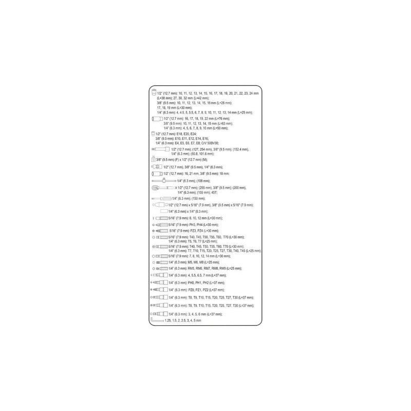 58688 STHOR Trusa tubulare 1/2", 3/8", 1/4", 173 piese
