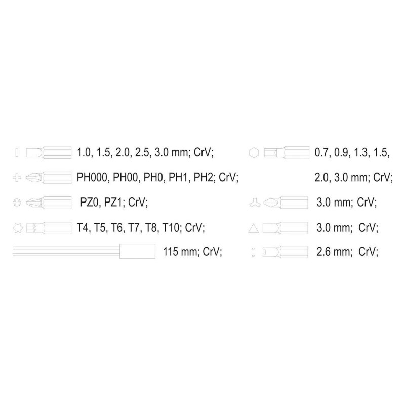 65025 VOREL Set surubelnita cu 31 biti