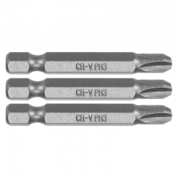 65458 STHOR Set 3 biti philips PH3, prindere hexagonala 1/4",50 mm