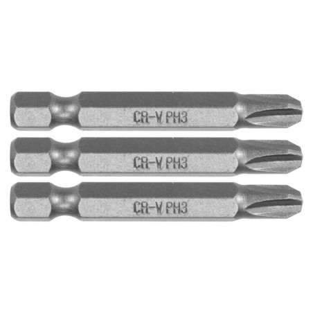 65458 STHOR Set 3 biti philips PH3, prindere hexagonala 1/4",50 mm