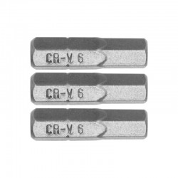 65504 STHOR Set 3 biti profil hexagonal 6x25 mm,  1/4"