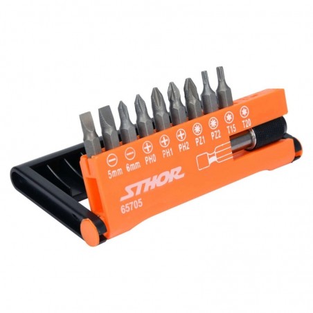 65705 STHOR Set biti cu adaptor, 10 piese