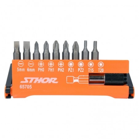 65705 STHOR Set biti cu adaptor, 10 piese
