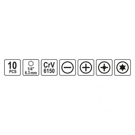 65705 STHOR Set biti cu adaptor, 10 piese