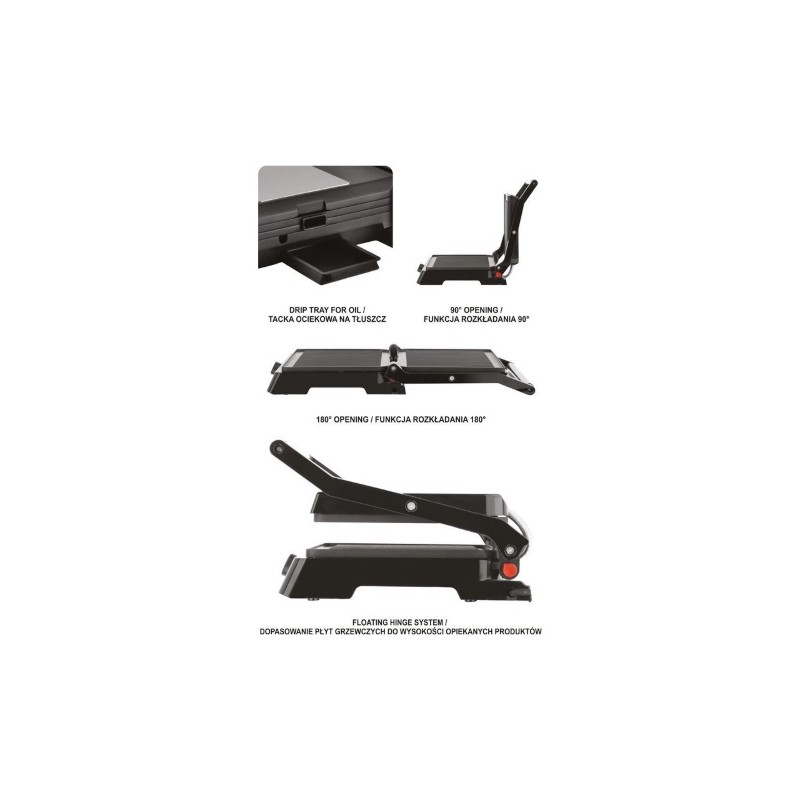 67451 LUND Gratar electric, putere 2200 W, 29 x 23 cm