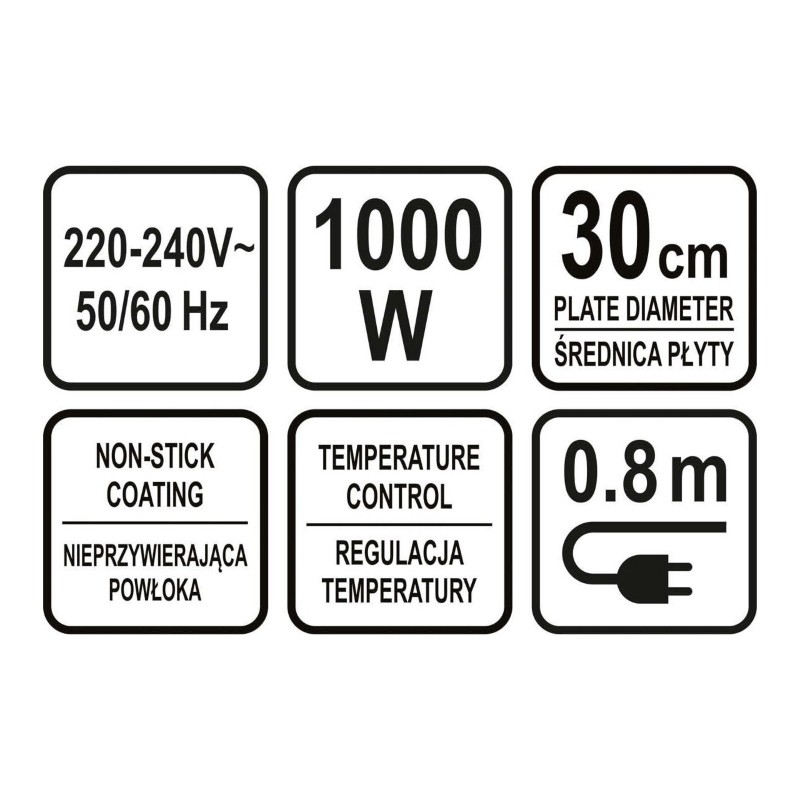 67470 LUND Plita pentru clatite 1000W, 30cm
