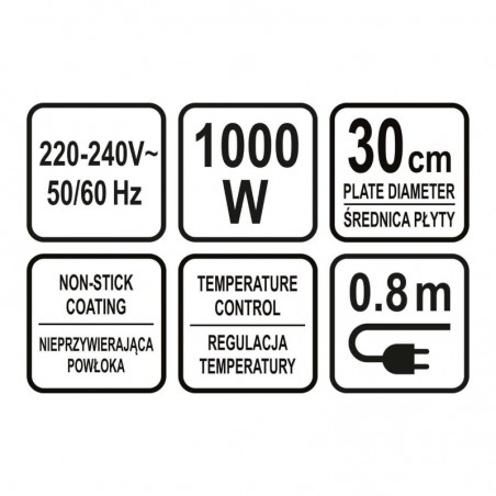 67470 LUND Plita pentru clatite 1000W, 30cm