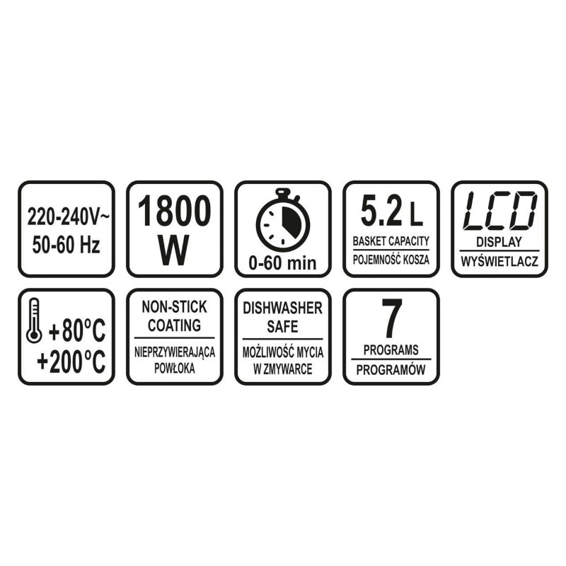 67574 LUND Friteuza multifunctionala 1800W, 5.2L