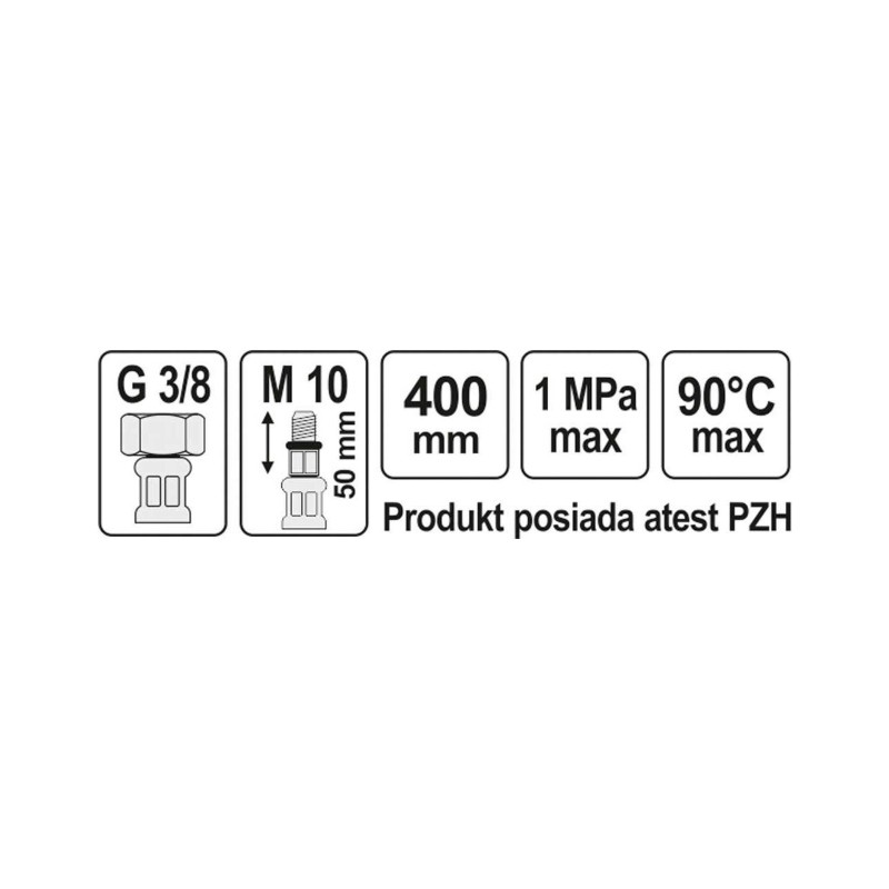 71857 FALA Racord flexibil F/M 3/8" M10x1 (50 mm), lungime 400 mm