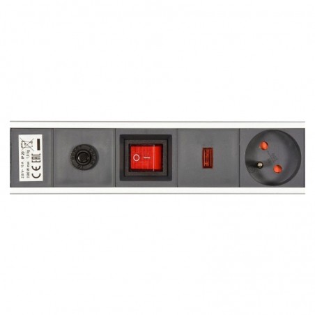 72373 STHOR Prelungitor electric cu 6 prize, intrerupator, lungime 3 m
