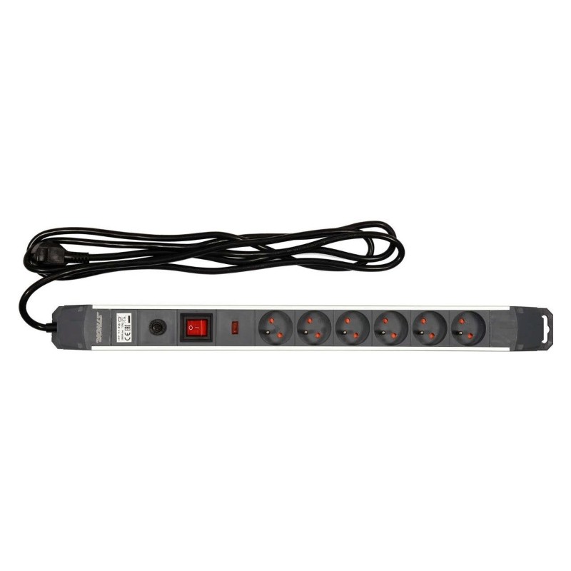 72373 STHOR Prelungitor electric cu 6 prize, intrerupator, lungime 3 m