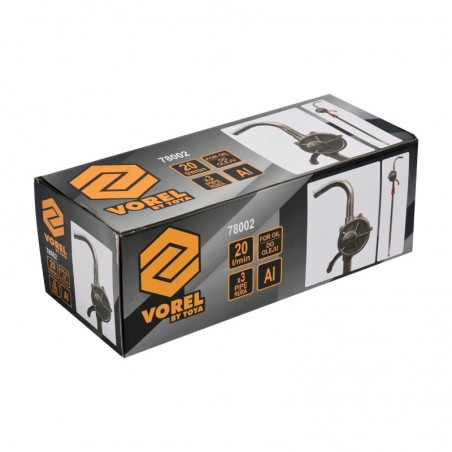 78002 VOREL Pompa manuala din aluminiu de transfer ulei, 20 l/min
